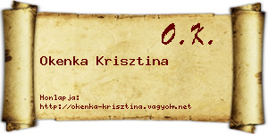Okenka Krisztina névjegykártya
